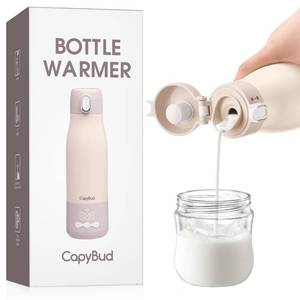 lot 11494 image: CapyBud Portable Bottle Warmer for Travel, 12 Oz Milk Warmer for Breastmilk Formula Water, 3 Mins Fast Heating, Long Battery Life, 5 Levels Smart Temp Control, Ideal for Night Feeding, Travel, Car