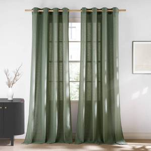 lot 11498 image: NICETOWN Linen Forest Green Curtains 96 inches Long, Grommet Privacy Assured Linen Blend Window Treatments with Light Filtering for Living RoomBedroom, W55 x L96, 2 Panels