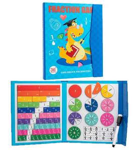 lot 12098 image: Magnetic Fraction Educational Puzzle, 110 Pcs Magnetic Fraction Puzzle for Elementary School, Fraction Circles Set, Fractions Manipulatives Learning Games, Toys for Kids Students Homeschool Supplies