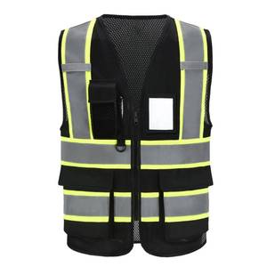 lot 12119 image: A-SAFETY Class 3 High Visibility Vest Black - Mesh Reflective Safety Vest for Construction XXXL - Big and Tall Work Vest for Men