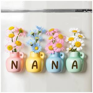lot 12124 image: Mothers Day Nana Gifts, Birthday Gifts for Nana from Grandkids, Mini Vase Fridge Magnets for Nan Nanny Grandma