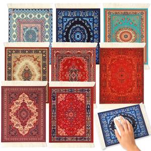 lot 12129 image: Kanayu 8 Pcs Persian Style Carpet Rug Mouse Pad Vintage Oriental Floral Mouse Pad Woven Rug Graduation Gift with Non Slip Rubber Base for Computer Laptop Desktop Table Decor(Floral)