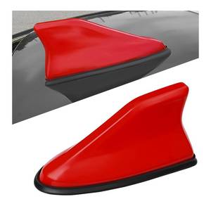 lot 12139 image: Sbulhia Shark Fin Antenna Cover for Car, Auto AMFM Radio Signal Base Top Roof Aerial Cover with Adhesive Tape, Fashionable Shark Antenna Base Universal Replacement for Sedan SUV Van (Red)
