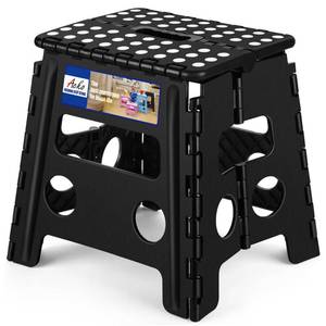 lot 12148 image: ACKO Folding Step Stool 13 Inch, Sturdy Collapsible Step Stool Foldable Up to 300 lbs for Adults, Non Slip Lightweight Foot Stools with Handle, Ideal for Kitchen, Bathroom, Bedroom, Garden