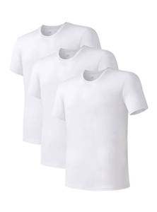 lot 12149 image: DAVID ARCHY Menfts Undershirt Bamboo Rayon Moisture-Wicking White T-Shirts for Men Stretch Crewneck Tees for Men, 3-Pack (XL, White)