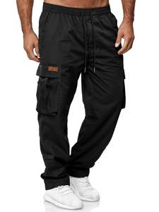 lot 12150 image: HOTake Pants for Men Big and Tall Casual Cargo Sweatpants Menfts Clothing Black 4XL