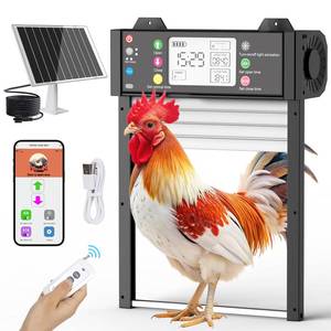 lot 13624 image: CHIPETTY Automatic Chicken Coop Door, Solar Chicken Door with Tuya App, Door Status Detection, WiFi Reconnection, Auto Chicken Door with Light Sensor, Timer, Anti-Pinch, 4000 mAh USB Rechargeable