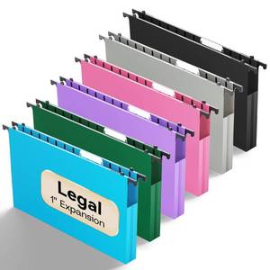 lot 13626 image: NORDUN Plastic Legal Size Hanging File Folders,Heavy Duty 1 Inch Expansion with Adjustable Tabs,12 Pack Reinforced Legal Expandable Hanging Folders,Filing Cabinet Folder for Bulky Files-Colorfu