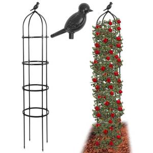 lot 13633 image: 6FT Garden Obelisk Trellis for Climbing Plants,70inMetal Plant Support Tower, Heavy Duty Thickened Tube,Rustproof Black Flower Stand for Vines, Roses, Outdoor and Indoor Use