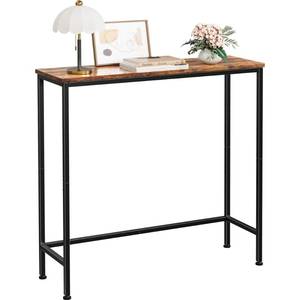 lot 13644 image: Vantimo Narrow Console Table, 29.5in Small Entryway Table, Thin EntranceTable, Sofa Table, Behind Couch Table, DisplayTable, for Hallway, Bedroom, Living Room, Foyer, Corridor, Office, Rustic Brown