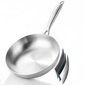 lot 14000 image: DELARLO Whole body Tri-Ply Stainless Steel 8inch Small Frying Pan, Cheffts Pans Oven safe induction kitchen skillet,Suitable for All Stove (Detachable Handle)