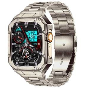 lot 14007 image: BAITEYOU Stainless Steel Watch Band with Case Compatible with Apple Watch band Ultra 3 2 1 49mm, Rugged Strap with Metal Protective Bumper Cover for iWatch Bands Men (Titanium Color)