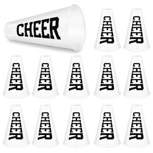 lot 14013 image: Meooeck 12 Pieces White Cheer Megaphone Noisemaker Bulk Party Accessory Plastic Cheerleading Small Megaphone Director Prop Noisemaker Toys for Sports Game Party Outdoor