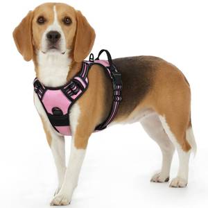 lot 14030 image: Eagloo Dog Harness Small Sized Dog, No Pull Service Vest with Reflective Strips and Control Handle, Adjustable and Comfortable for Walking, No Choke Pet Harness with 2 Metal Rings, Pink, S