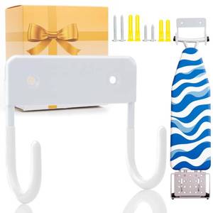 lot 14034 image: damazigege Ironing Board Holder Wall Mount, 5-Inch Wall Mount Ironing Board Hanger, Metal Holder for Laundry Room, Space-Saving and Easy Install,White