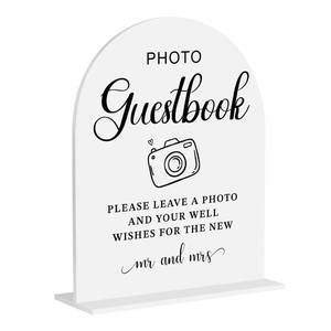 lot 14042 image: Photo Guest Book Sign Wedding Guest Book Sign for Reception Wedding Signs for Table Engagement Ceremony Decor for Desk 8 x 10 Inches