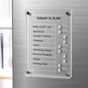 lot 14057 image: NiHome Acrylic Magnetic to Do List Planning Board with Sliders and Desktop Stand, Chore Chart for Kids and Adults, Checklist Routine Chart Task Board for Fridge and Desk, for Magnetic Metal Surfaces Only