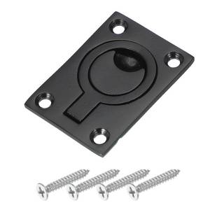 lot 14064 image: PATIKIL 2-12in-1-34in Flush Pull Ring Handles, 316 Stainless Steel Square Recessed Door Pull Hidden Boat Hatch Latch with Screws for Marine Yacht Furniture, Black