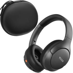 lot 15520 image: TOZO HT3 Hybrid Noise Cancelling Headphones, 90H Battery Life Wireless Over Ear Bluetooth 6.0 Foldable Headset, AI Voice Assistant with 5 Mics, Connect 2 Devices and Hi-Res Sound, 32 Audio EQ, with Case