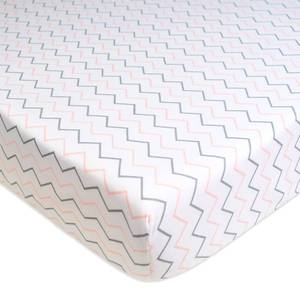 lot 16387 image: American Baby Company 100% Natural Cotton Fitted Crib Sheet 52in x 28in - Soft, Breathable, Hypoallergenic and Gentle Toddler Bed Sheet, Pink Zigzag, Neutral for Boys and Girls
