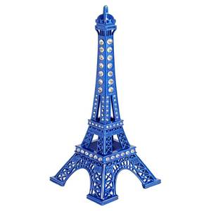 lot 16390 image: Framendino, Blue Eiffel Tower Statue Decor Metal Figurine Paris with Diamond for Party Home Decoration