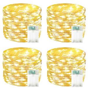 lot 16393 image: 4 Pack 60 LED Fairy Lights Battery Operated with Timer, 20FT Waterproof String Lights Indoor Outdoor, Cuttable Battery Light for Home Bedroom Wedding DIY Centerpiece Christmas Decorations (Warm White)
