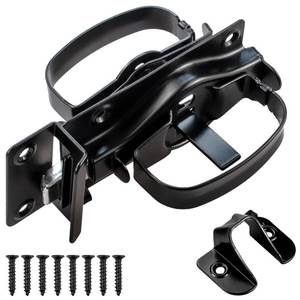 lot 16398 image: MustGood Swinging Shed Door Latch with Handle for IndoorOutdoor Use, Heavy Duty with WeatherGuard Coating, Black