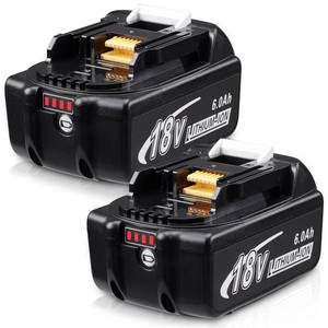 lot 16403 image: Qustbaty 2 Pack 6.0ah Replacement for Ma Kita 18v Battery Lithium Ion BL1890 BL1860 BL1850 BL1840 BL1830 BL1815 BL1820 Cordless Tool Battery Packs Compatible with Ma Kita 18v Tools and Chargers