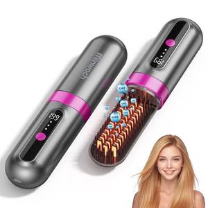 lot 18226 image: Go Brush Pro 2026 Upgraded Cordless Hair Straightener Brush, Anti-Frizz Negative Ions, MCH Fast Heating, 3 Temp Settings, 4000mAh Type-C, Portable Travel Styling Tool