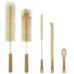 lot 18249 image: ALINK Extra Large Long Bottle Brush Set - 16in  15in Long Bamboo Handle Bottle Cleaner for Narrow Neck Beer Wine Bottles, Decanter, Tumblers, Thermos, Jugs with Straw Brush, Kettle SpoutLid Brush