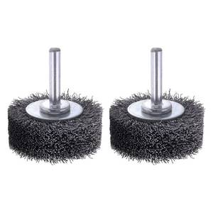 lot 18253 image: Rocaris 2 Pack 2 Inch Wire Wheel Brush for Drill Attachment - Heavy Duty Carbon Steel Brushes for Paint, Rust and Corrosion Removal - 0.0118in Wire, 14in Shank, 20000RPM
