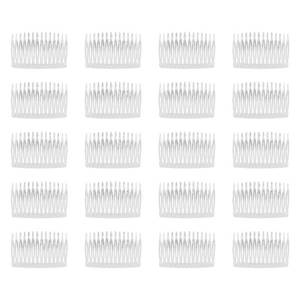 lot 18267 image: Lawie 20 Pack Clear Small Plastic Hair Side Comb With Long Teeth Thin Fine Gray Hair Pins White Mini Barrettes for Women Bridal Wedding Veil Decorative DIY Craft Headpiece French Twist Bun Accessories