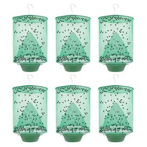 lot 18277 image: 6 Pack Hanging Ranch Fly Traps, Reusable Fly Catcher, The Most Efficient Fly Cage Trap for Indoor and Outdoor Use, Ideal for Family Farms, Parks, Restaurants