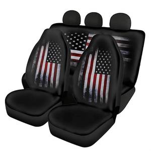 lot 18302 image: GePrint Classic American Flag Car Seat Covers Front and Rear Bench Protector Full Set Universal Fit Durable Washable Polyester Auto Interior Accessoies