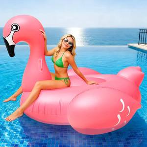 lot 18311 image: TURNMEON 102in Giant Flamingo Pool Float Inflatable Summer Beach Float Swimming Pool Party Toys Ride-on Lounge Raft Water Pool Floatie for 2-4 Multi Players Adults Lake Floats, Flamingo