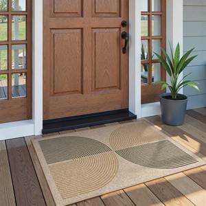 lot 18362 image: Lahome Enfys Rainbow Front Door Mat, 32inx48in Washable Non Slip Entry Way Rugs Indoor, Farmhouse Neutral Non Slip Non Shedding Lightweight Floor Carpet for Kitchen Bedroom Porch