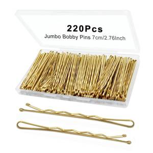 lot 18375 image: YINGFENG 220pcs Large Gold Bobby Pins for Women, 2.76 Inch Jumbo Hair Pins, Long Hair Clips Bulk with Box, Reusable Non Slip Hairpins Kit, Big Hair clips Great for Thick Hair
