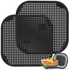 lot 18395 image: 2 PCS Silicon Splatter Shield for Ninja Crispi Air Fryer Heat-Resistant Splash Guard,for Ninja Crispi Accessories,Crisp Containers,Crispy Replacement Parts Protects Kitchen from Oil� Black