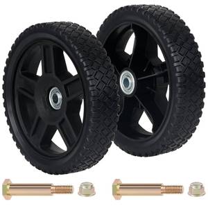 lot 19559 image: CheeMuii 8 Inch Lawn Mower Wheels 2 Pack 8in Push Lawn Mower Wheels with Bolts and Lock Nuts Kit Fit for Most Standard push Lawn MowersGeneratorGarden TillerHandtruck