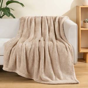 lot 19592 image: Exclusivo Mezcla Soft Fleece Throw Blanket for Couch, Super Soft Velvet Plush Fleece Blankets, Fuzzy Cozy and Warm for Winter, 50x60 Inches, Camel