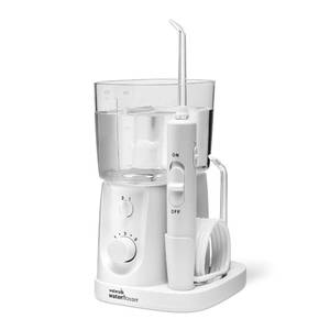 lot 19633 image: Waterpik Nano Plus Water Flosser For Teeth, Portable Electric Power, Compact For Travel and Home, 4 Flossing Tips, ADA Accepted, White WP-320