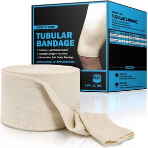 lot 19637 image: EVERLIT Elasticated Tubular Support Bandage  Stockinette Tubing for Large Arm, Knees, Legs  Light to Moderate Compression Bandage Roll For Tissue Support (Size G  5in x 11 yd) (Used)
