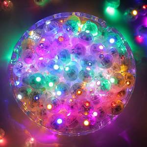 lot 20014 image: ZGWJ 50PCs Colorful Balloon Lights Mini, Battery Powered, Long Standby Time Waterproof Tiny Led Round Flash Light for Paper Lantern Balloon Party Easter Eggs Wedding Christmas Halloween Decorations
