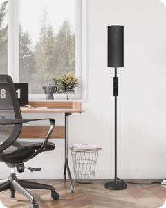 lot 20019 image: Dimmable Black Floor Lamp for Living Room with Remote and Foot Switch, Corner Floor Lamp for Bedroom, Modern Standing Tall Lamp, 10W 900LM Bulb Included, 3000K-6500K, Linen Shade, FCC Listed B06LD05W1