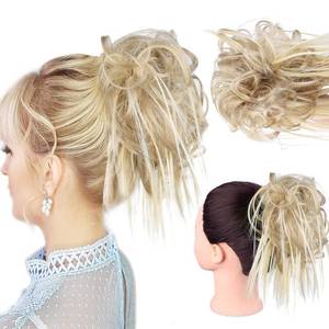 lot 20047 image: HMD Tousled Updo Messy Bun Hair Piece Hair Extension Ponytail With Elastic Rubber Band Updo Extensions Hairpiece Synthetic Hair Extensions Scrunchies Ponytail Hairpieces for Women 85H88#
