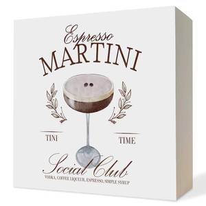 lot 20479 image: ATBWGT Espresso Martini Cocktail Bar Wooden Box Sign,Cocktail Gifts for Women Men,Martini Wood Block Plaque Signs for Home Kitchen Bar Pub Lounge Desk Table Shelf Decor,5x5 Inch