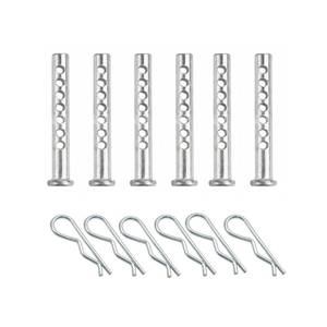 lot 20481 image: 6 Set Heavy Duty Adjustable Multi-Hole Porous Eye Pins Clevis Pins Fastener with R- Clip Fits for Farming Machine Diesel Engine(38 inch) Gytovvvz