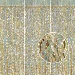 lot 20487 image: Champagne Gold Foil Fringe Backdrop - CYLMFC 3 Pack 3.3 ft x 6.6 ft Sparkle Tinsel Foil Fringe Backdrop Curtains for Birthday Anniversary Retirement Party Decorations