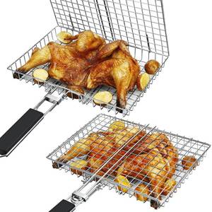 lot 20492 image: NABAOXUN BBQ Grilling Basket - Fish Grill Basket and Rack - Outdoor Accessories