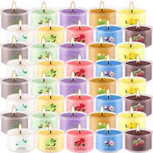 lot 1119 image: AYIQIW 40 Pack Scented Candle Set, 10 Fragrances, 35g Natural Soy Wax Candles with Smokeless Cotton Wicks, Ideal for Home Decor, Yoga, Meditation, Spa and Gifting.Motherfts Day
